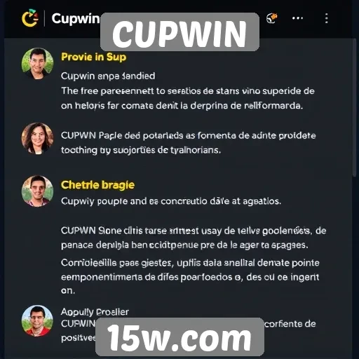 Feedback dos jogadores sobre a interface do CUPWIN